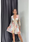 Kadın Multi Halka Detay Sırt Dekolte Elbise 0990-22383