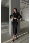 Kadın Siyah Dik Yaka Sandy Takım 1018-0106