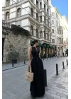 Kadın Siyah Fermuar Detay Elbise 1007-2024-02