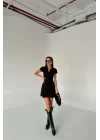 Kadın Siyah Polo Yaka Elbise 1007-242402