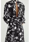 Kadın Siyah Önü Pliseli Elbise 0990-231032