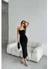 Kadın Siyah Sırtı Açık Elbise 1018-0314