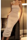 Kadın Tas Askılı Büzgülü Elbise 0956-0176