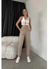 Kadın Tas Belden Bağlamalı Pantolon 0999-20274