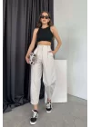 Kadın Tas Kaplama Düğme Bol Pantolon 0999-23140
