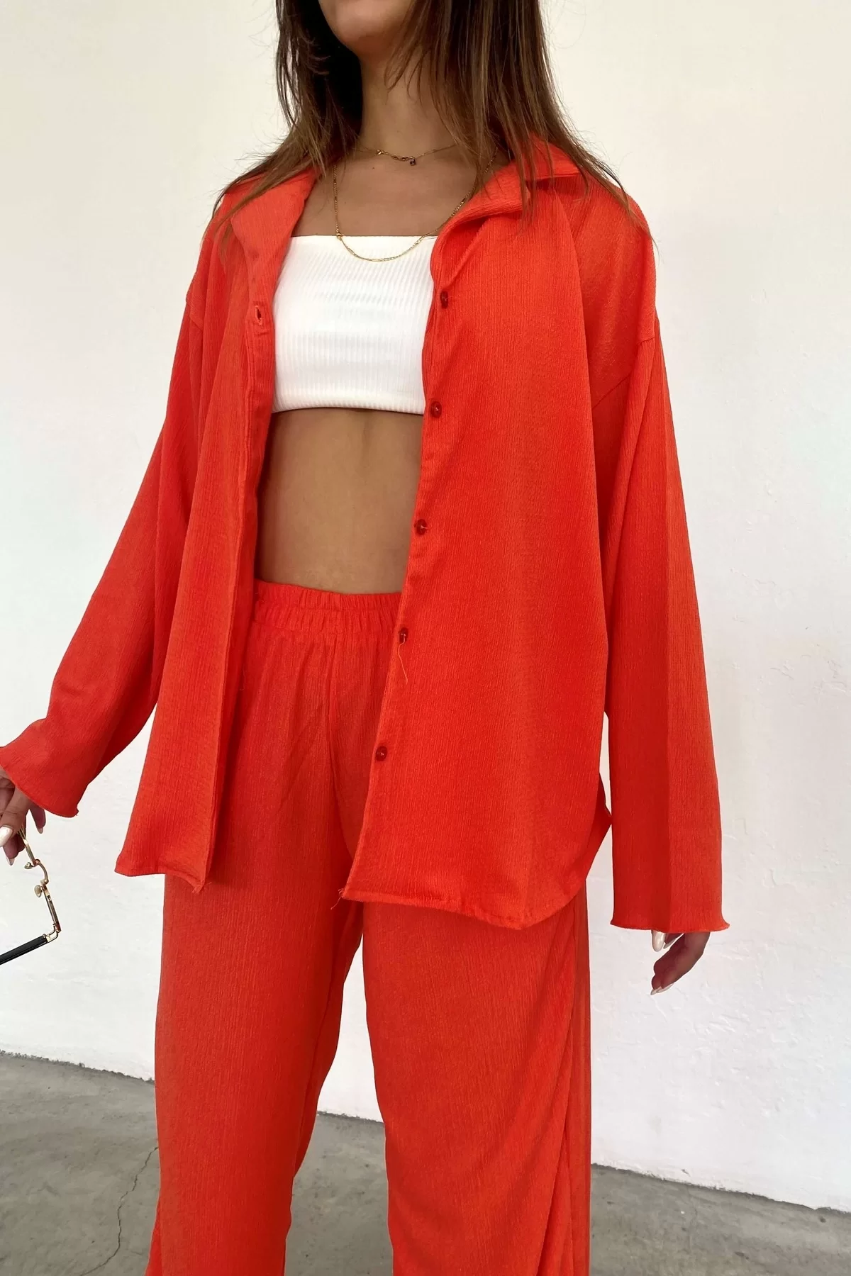 Kadın Orange Kimono Takım 1007-2263