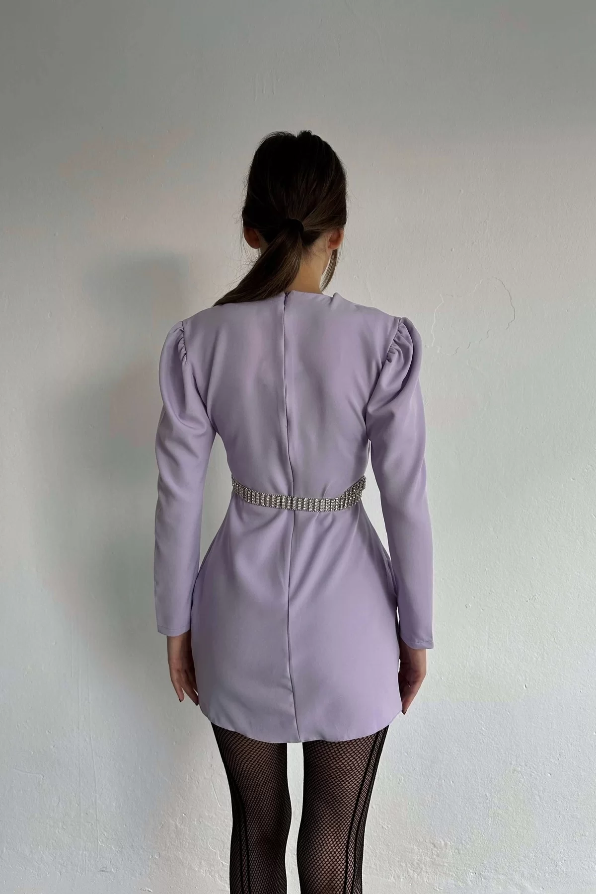 Kadın Lila Kruvaze Elbise 0990-224029