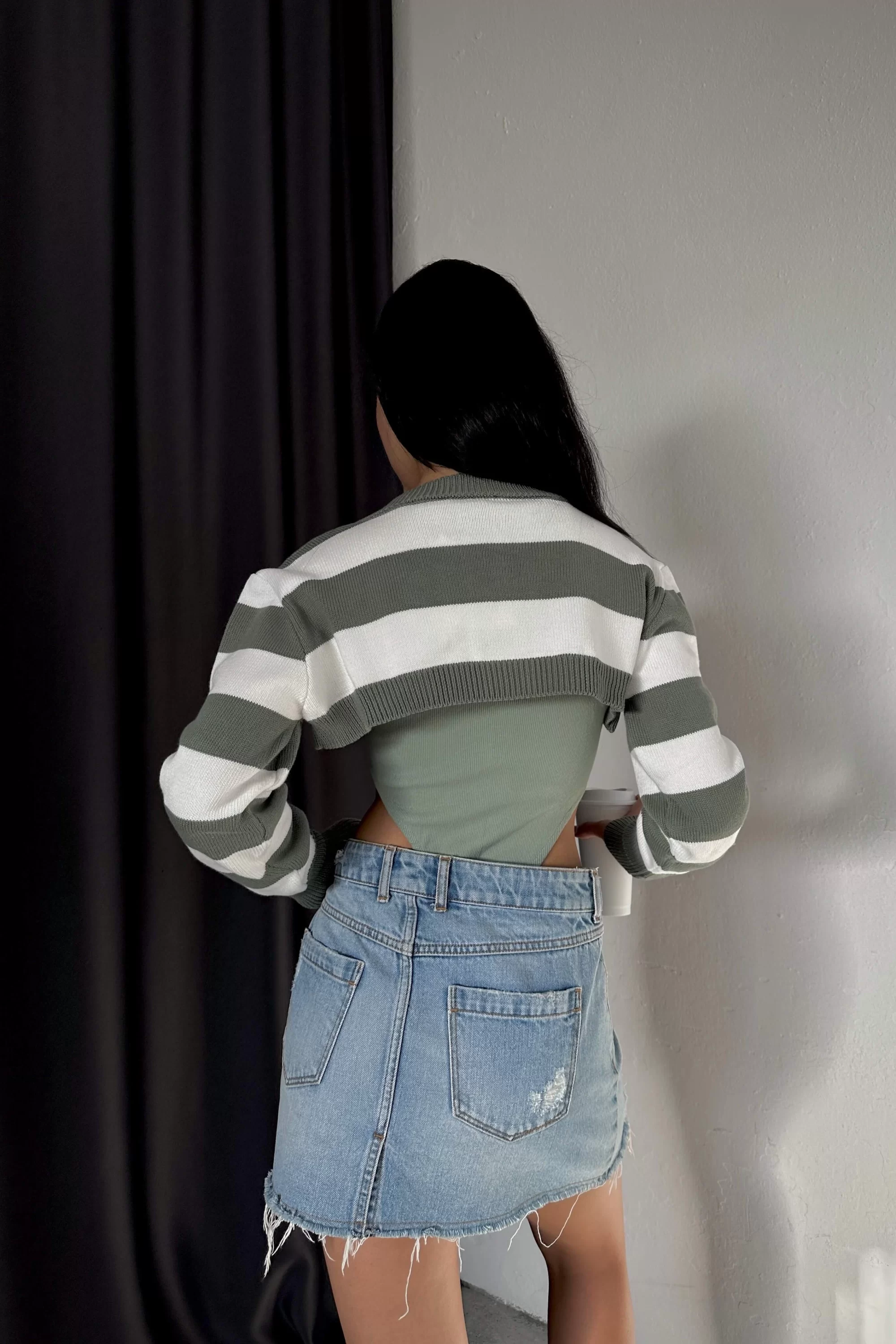 Kadın Cagla Hırka Body Takım 1017-4080