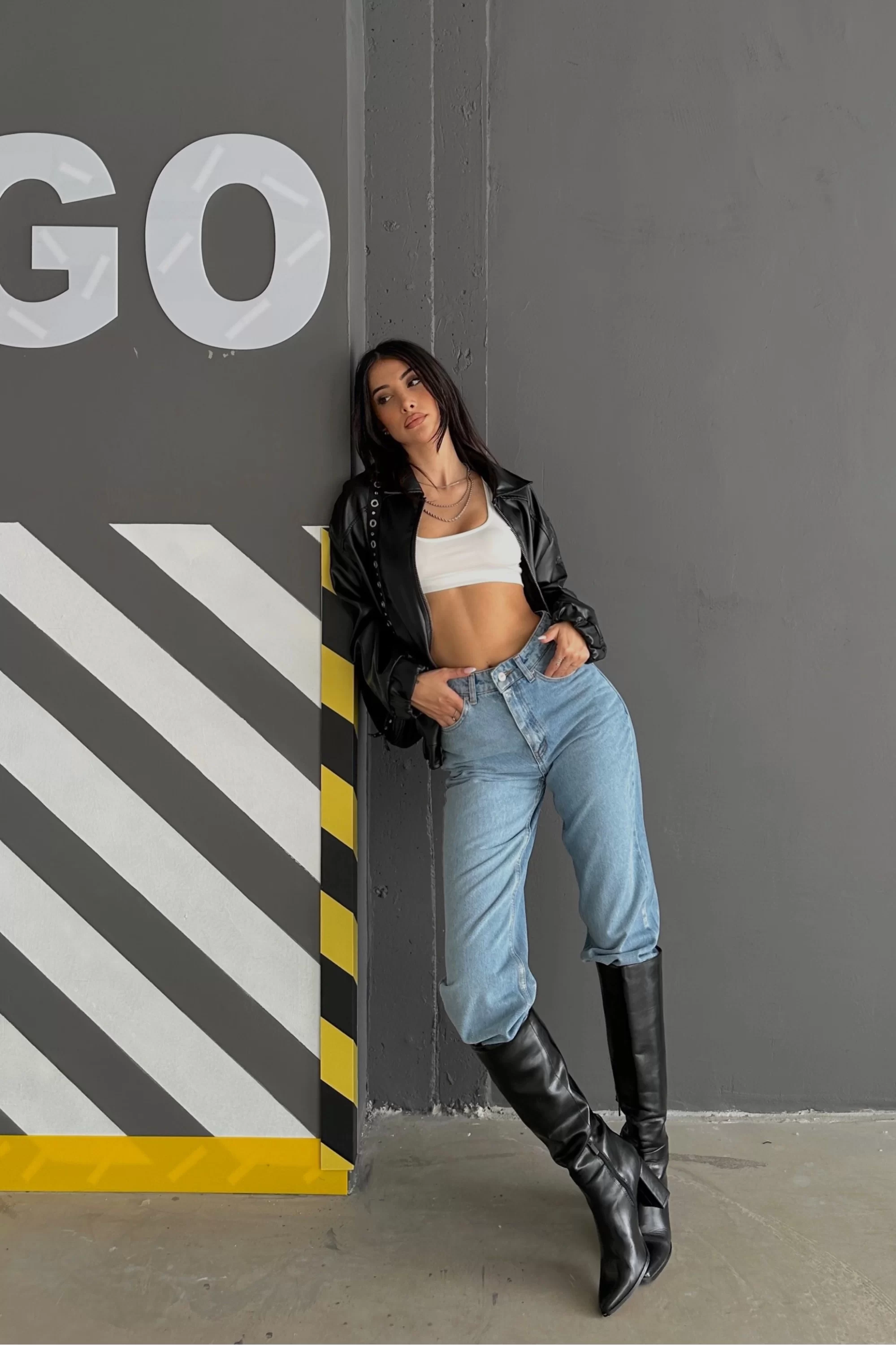 Kadın Siyah Oversize Deri Mont 1009-0903