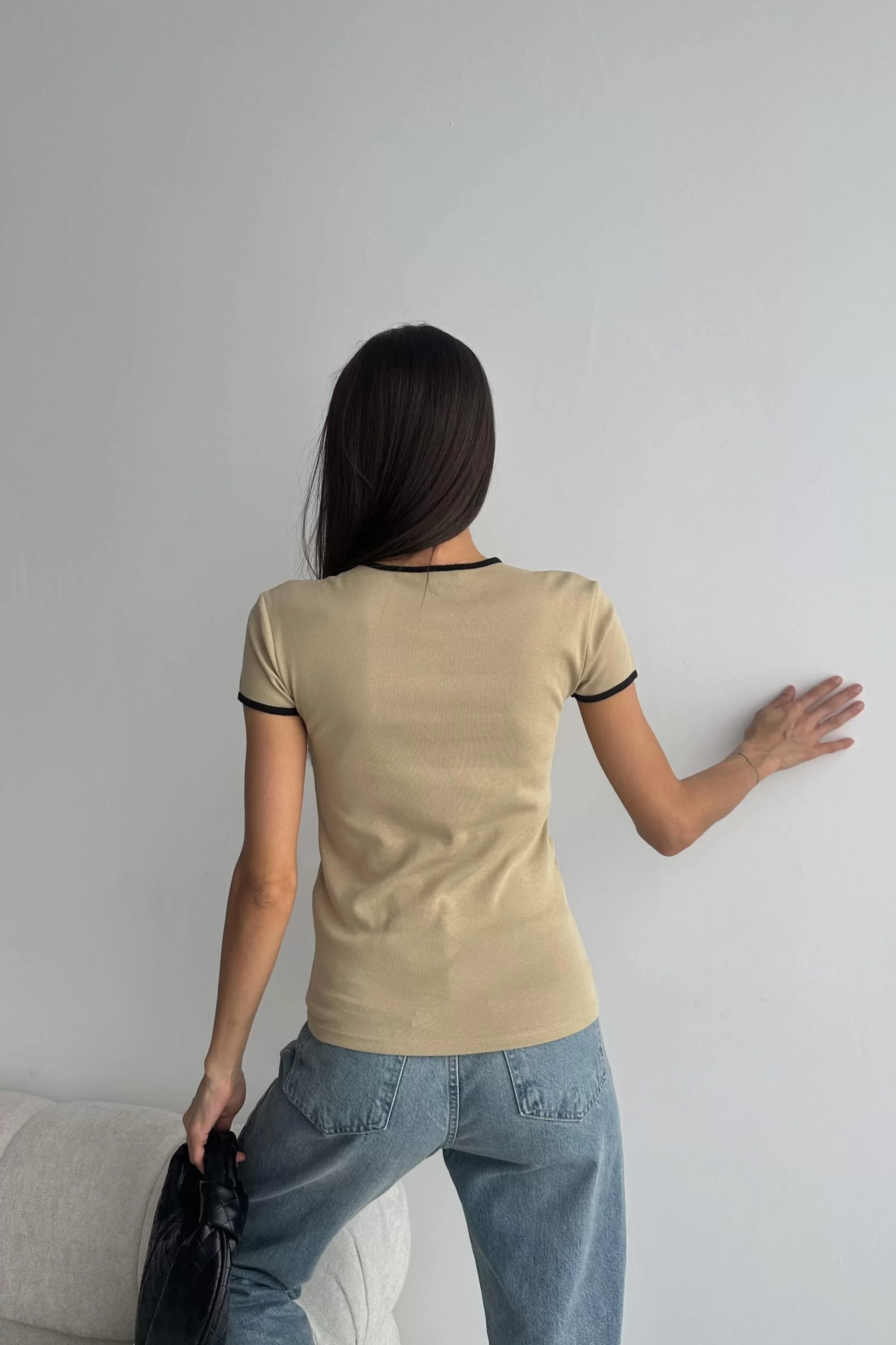 Kadın Vizon Biyeli T-shirt 0709-4003