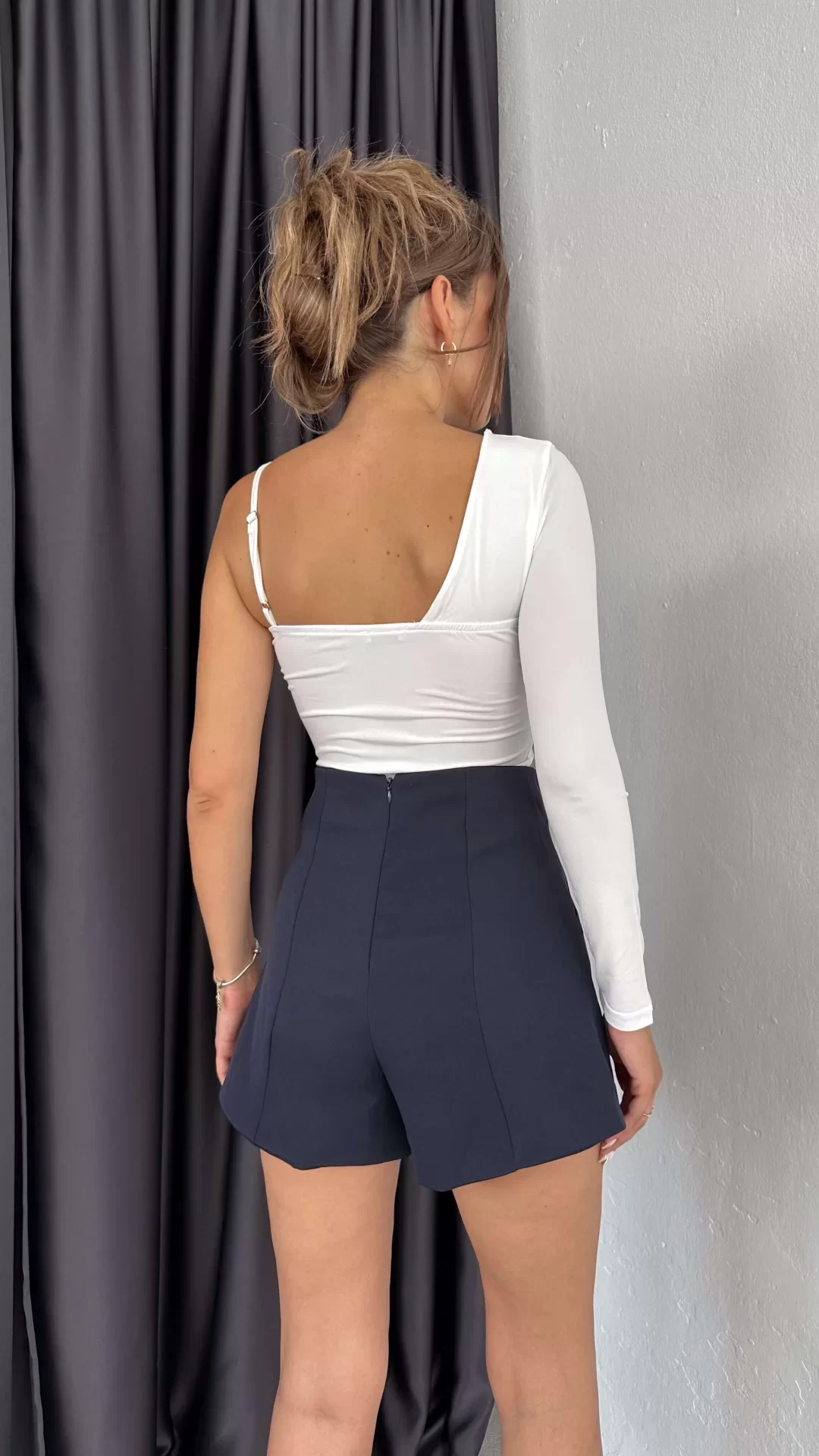 Kadın Beyaz Halka Detay Bluz 0999-30081