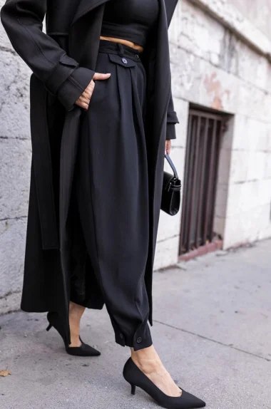 Kadın Siyah Yüksek Bel Jogger Pantolon 1436