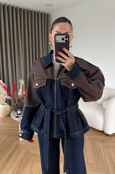 Kadın Kahverengi-Lacivert Kot Takım EKA-0071-240274