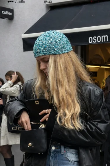 Kadın Mint El Yapımı Pul Örgü Bandana Bere 852026