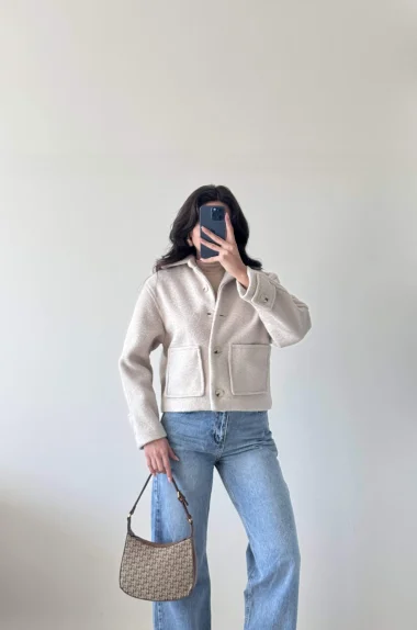 Kadın Bej Çift Cep Ceket 0011-1065