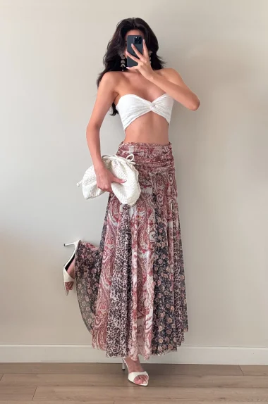 Kadın Ekru Fermuarlı Astarlı Etek 1017-7280