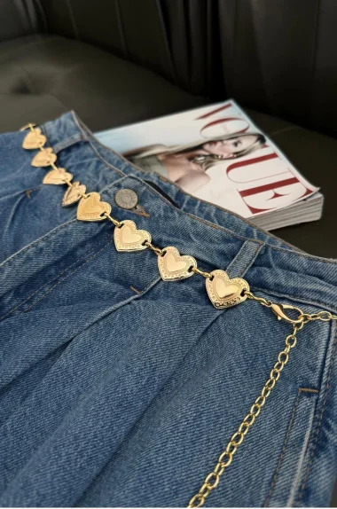 Kadın Gold Kalpli Zincir 1043-0020