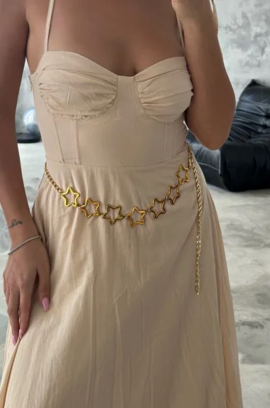Kadın Gold Yıldızlı Zincir 1043-0019