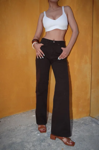 Kadın Kahve Kot Pantolon 1037-24111