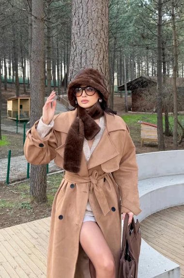 Kadın Kahve Peluş Bucket Şapka 594-14817