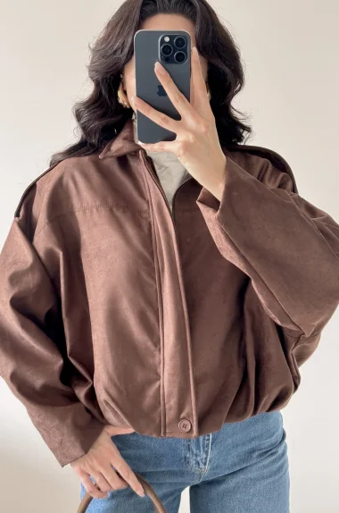 Kadın Kahve Süet Mont 0999-8504