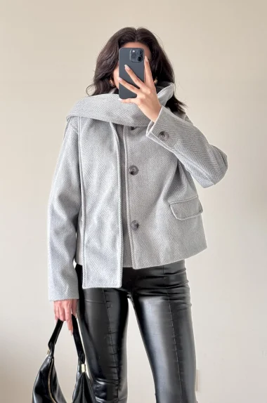 Kadın Mavi Şallı Kaşe 0999-188509