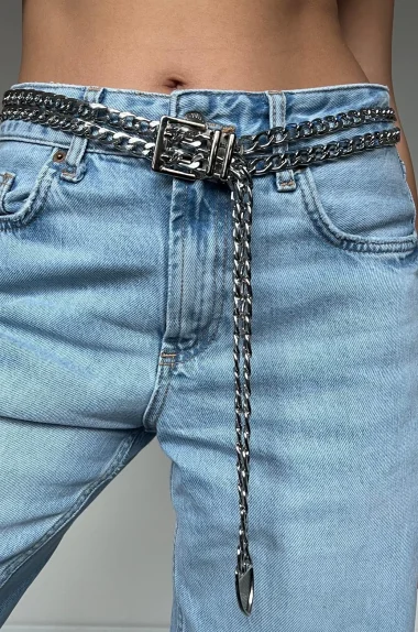 Kadın Silver Çift Zincir Kemer 1043-0013