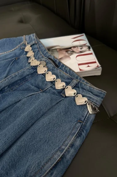 Kadın Silver Kalpli Zincir 1043-0020