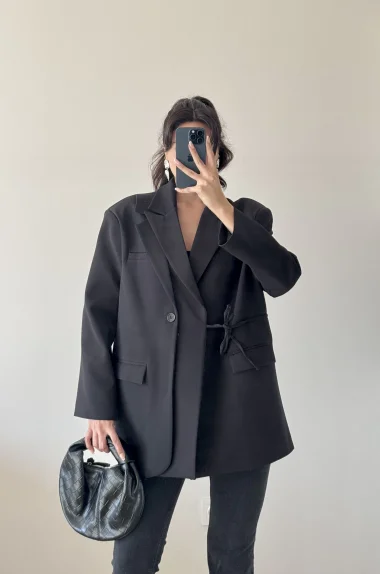 Kadın Siyah Çift Yaka Blazzer Ceket 0999-25088