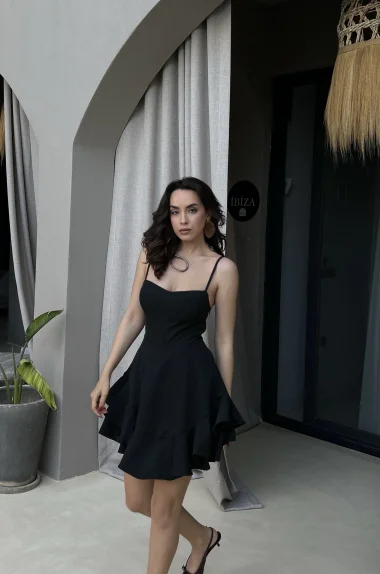 Kadın Siyah Şortlu Elbise 0684-4726