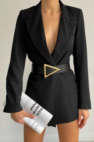 Kadın Siyah Üçgen Kemer 1043-0025