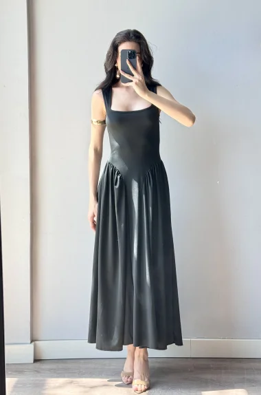 Kadın Siyah Uzun Elbise 0994-0099