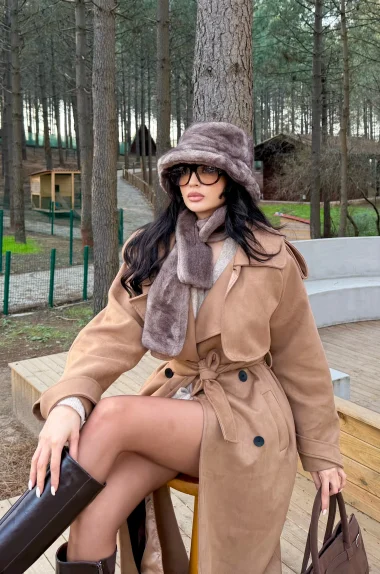 Kadın Vizon Peluş Boyunluk Atkı 594-14816