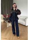 Kadın Kahverengi-Lacivert Kot Takım EKA-0071-240274
