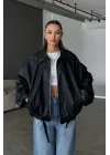 Kadın Siyah Deri Ceket 2788