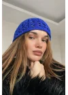 Kadın Saks El Yapımı Örgü Bandana Bere 842026