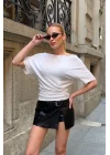 Kadın Beyaz Asimetrik Bluz 412