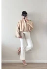 Kadın Bej Süet Bomber Ceket 1045-85152