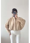Kadın Bej Süet Bomber Ceket 1045-85152