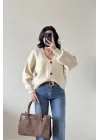 Kadın Bej V Yaka Hırka 2432