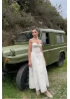 Kadın Beyaz Askılı Elbise 1026-0041
