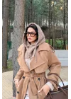 Kadın Camel Triko Düğmeli Balaklava Bere 594-14800