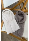 Kadın Camel Triko Düğmeli Balaklava Bere 594-14800