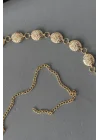 Kadın Gold Çiçekli Plaka Zincir Kemer 1043-0001