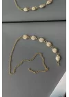 Kadın Gold Çiçekli Plaka Zincir Kemer 1043-0001