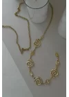 Kadın Gold Spiral Figürlü Bel Zinciri 1043-0006