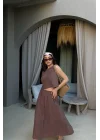 Kadın Kahve Crop Etek Takım 0684-3419