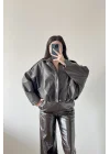 Kadın Kahve İnce Deri Ceket 0999-8501