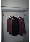 Kadın Kahve Jakarlı Gömlek Pantolon Takım 0999-25018