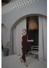 Kadın Kahve Tokalı Elbise 0994-0102